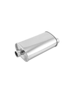 Vibrant StreetPower Oval Muffler - 2in Inlet/Dual Outlet (Center In - Offset Out) - 1104