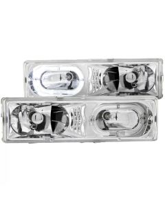 ANZO 1988-1998 Chevrolet C1500 Crystal Headlights Chrome w/ Halo - 111006