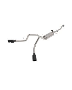 aFe Gemini XV 3in 304 SS Cat-Back Exhaust 2021 Ford F-150 V6 2.7L/3.5L (tt)/V8 5.0L w/ CO Black Tips - 49-33129-B