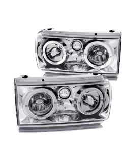 ANZO 1991-1994 Toyota Land Cruiser Crystal Headlights w/ Halo Chrome - 111092