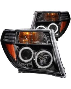 ANZO 2005-2008 Nissan Frontier Projector Headlights w/ Halo Black - 111111