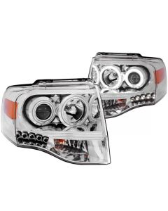 ANZO 2007-2014 Ford Expedition Projector Headlights Chrome - 111114