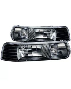 ANZO 1999-2002 Chevrolet Silverado 1500 Crystal Headlights Black - 111155
