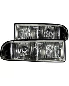 ANZO 1998-2005 Chevrolet S-10 Crystal Headlights Black - 111156
