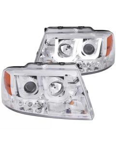 ANZO 2004-2008 Ford F-150 Projector Headlights w/ U-Bar Chrome - 111287