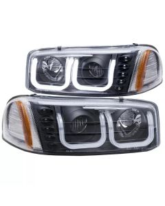 ANZO 1999-2006 Gmc Sierra 1500 Projector Headlights w/ U-Bar Black - 111303