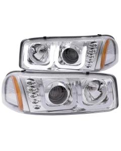 ANZO 1999-2006 Gmc Sierra 1500 Projector Headlights w/ U-Bar Chrome - 111304