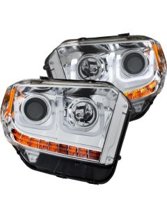 ANZO 2014-2015 Toyota Tundra Projector Headlights w/ U-Bar Chrome w/ DRL - 111327