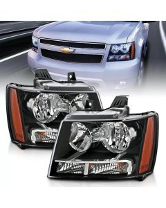 ANZO 2007-2014 Chevrolet Tahoe/Suburban Crystal Headlights Black - 111392