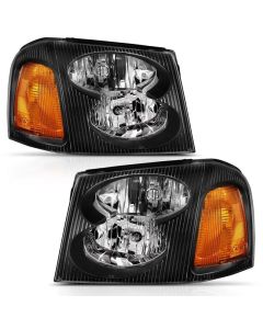 ANZO 2002-2009 Gmc Envoy Crystal Headlight  Black Amber - 111429