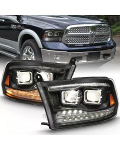 ANZO 2009-2018 Dodge Ram 1500 Projector H.L. Switchback Chrome Amber - 111442