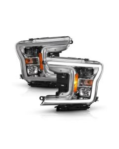 ANZO 2018-2019 Ford F-150 Projector Plank Style H.L. Chrome Amber (Without Switchback) - 111468