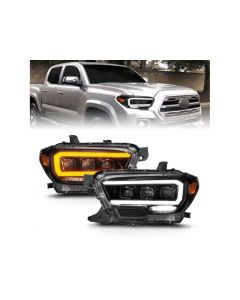 ANZO 16-22 Toyota Tacoma SR/SR5 ONLY Full LED Proj Headlights w/Light Bar Seq. Blk w/Initiation Lgt - 111562