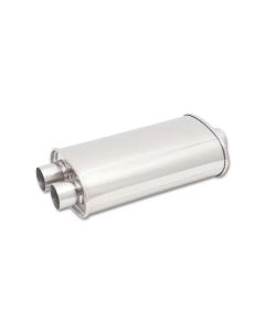 Vibrant StreetPower Oval Muffler 5in x 9in x 15in - 3in inlet/Dual Outlet (Center In - Dual Out) - 1136