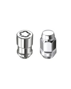 McGard 5 Lug Hex Install Kit w/Locks (Cone Seat Nut / Bulge) M12X1.5 / 3/4 Hex / 1.45in L - Chrome - 84537