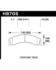 Hawk Chevy/GMC Express/Silverado/Savana/Sierra 15/25/35/4500 SuperDuty Rear LTS Brake Pads - HB705Y.776