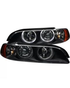 ANZO 1997-2001 BMW 5 Series Projector Headlights w/ Halo Black - 121017