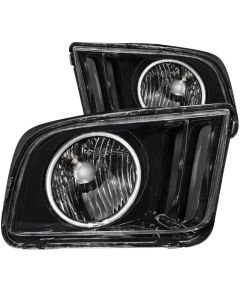 ANZO 2005-2009 Ford Mustang Crystal Headlights w/ Halo Black (CCFL) - 121033