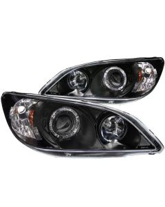 ANZO 2004-2005 Honda Civic Projector Headlights w/ Halo Black - 121059