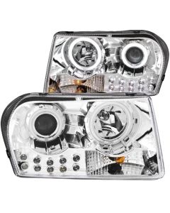ANZO 2005-2010 Chrysler 300 Projector Headlights w/ Halo Chrome - 121136