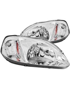 ANZO 1999-2000 Honda Civic Crystal Headlights Chrome - 121179
