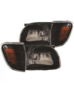 ANZO 2001-2004 Toyota Tacoma Crystal Headlights Black - 121190