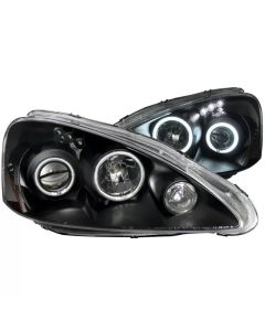 ANZO 2005-2006 Acura Rsx Projector Headlights w/ Halo Black - 121197