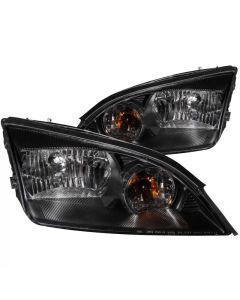 ANZO 2005-2007 Ford Focus Crystal Headlights Black - 121229