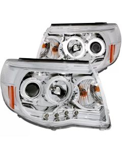 ANZO 2005-2011 Toyota Tacoma Projector Headlights w/ Halos Chrome - 121281