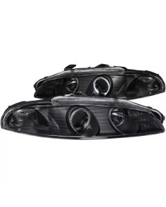 ANZO 1997-1999 Mitsubishi Eclipse Projector Headlights w/ Halo Black G2 - 121377