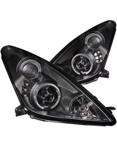 ANZO 2000-2005 Toyota Celica Projector Headlights w/ Halo Black - 121387