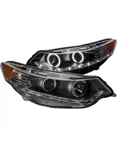 ANZO 2009-2012 Acura Tsx Projector Headlights w/ Halo Black (CCFL) (HID Compatible) - 121393