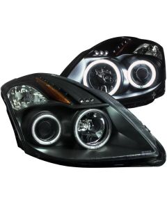 ANZO 2008-2009 Nissan Altima (2 Door ONLY) Projector Headlights w/ Halo Black (CCFL) - 121395