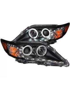ANZO 2010-2011 Toyota Camry Projector Headlights w/ Halo Black (CCFL) - 121442