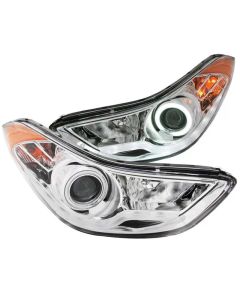 ANZO 2011-2014 Hyundai Elantra Projector Headlights w/ Halo Chrome (CCFL) - 121455