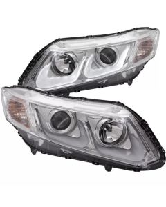 ANZO 2012-2015 Honda Civic Projector Headlights w/ U-Bar Chrome - 121478