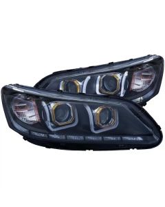 ANZO 2013-2015 Honda Accord Projector Headlights w/ U-Bar Black - 121492