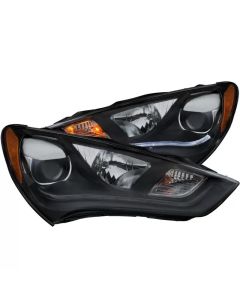 ANZO 2013-2015 Hyundai Genesis Projector Headlights w/ Plank Style Design Black (HID Compatible) - 121511