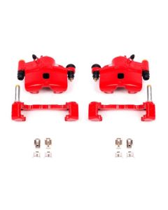 Power Stop 90-00 Honda Civic Front Red Calipers w/Brackets - Pair - S1379