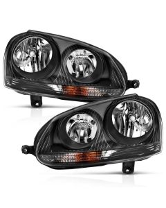 ANZO 2006-2009 Volkswagen Us Rabbit Crystal Headlight Black (Halogen Only) - 121542