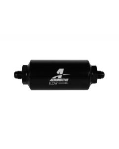 Aeromotive In-Line Filter - (AN-6 Male) 10 Micron Fabric Element Bright Dip Black Finish - 12347
