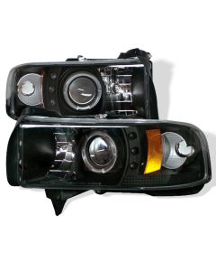 Spyder Dodge Ram 1500 94-01 94-02 Projector Headlights LED Halo LED Blk PRO-YD-DR94-HL-AM-BK - 5010087