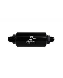 Aeromotive In-Line Filter - (AN -8 Male) 40 Micron Stainless Mesh Element Bright Dip Black Finish - 12378