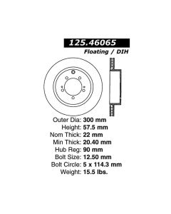 Centric Premium High Carbon Brake Rotor - 125.46065