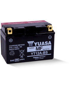 Yuasa YT12A-BS Maintenance Free AGM 12-Volt Battery w/Bottle - YUAM32ABS