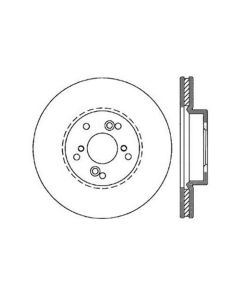 StopTech Power Slot Slotted 99-08 Acura TL (STD Caliper) / 01-03 CL / 04-09 TSX Front Right Rotor - 126.40046SR