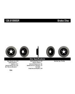 StopTech Sport Slotted Brake Rotor Rear Right Ford Rear Right- STOP-126.61099SR