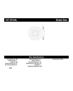 StopTech Sport Drilled/Slotted Brake Rotor Front Left- STOP-127.33144L