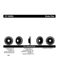 StopTech Sport Drilled/Slotted Brake Rotor Rear Left BMW Rear Left- STOP-127.34080L