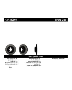 StopTech 06 BMW 330 / 07-09 BMW 335 Slotted & Drilled Right Rear Rotor - 127.34080R